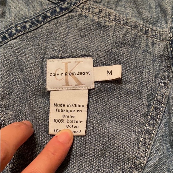 Vintage CK denim short overalls size M - Picture 3 of 6